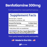 Healthfare Benfotiamine 300mg – capsules véganes avec haute biodisponibilité.
