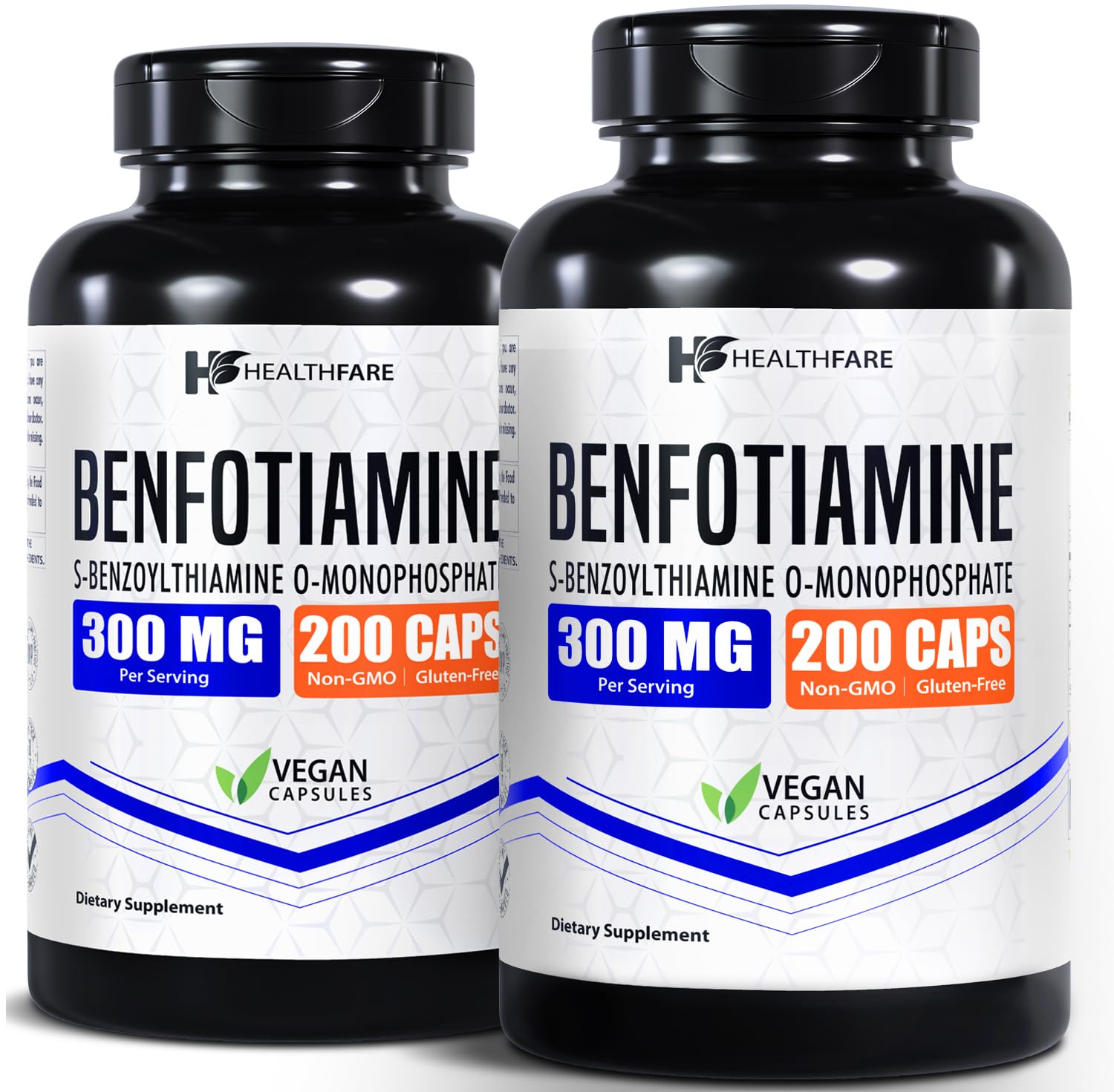 Healthfare Benfotiamine: bouteille de 200 gélules, soutien global.
