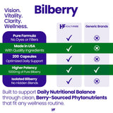 Myrtille HealthFare Bilberry en gros plan, source naturelle pour le soutien visuel.