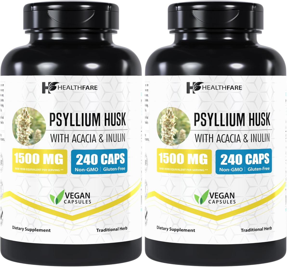 Healthfare capsules psyllium 1500mg: soutien quotidien du transit