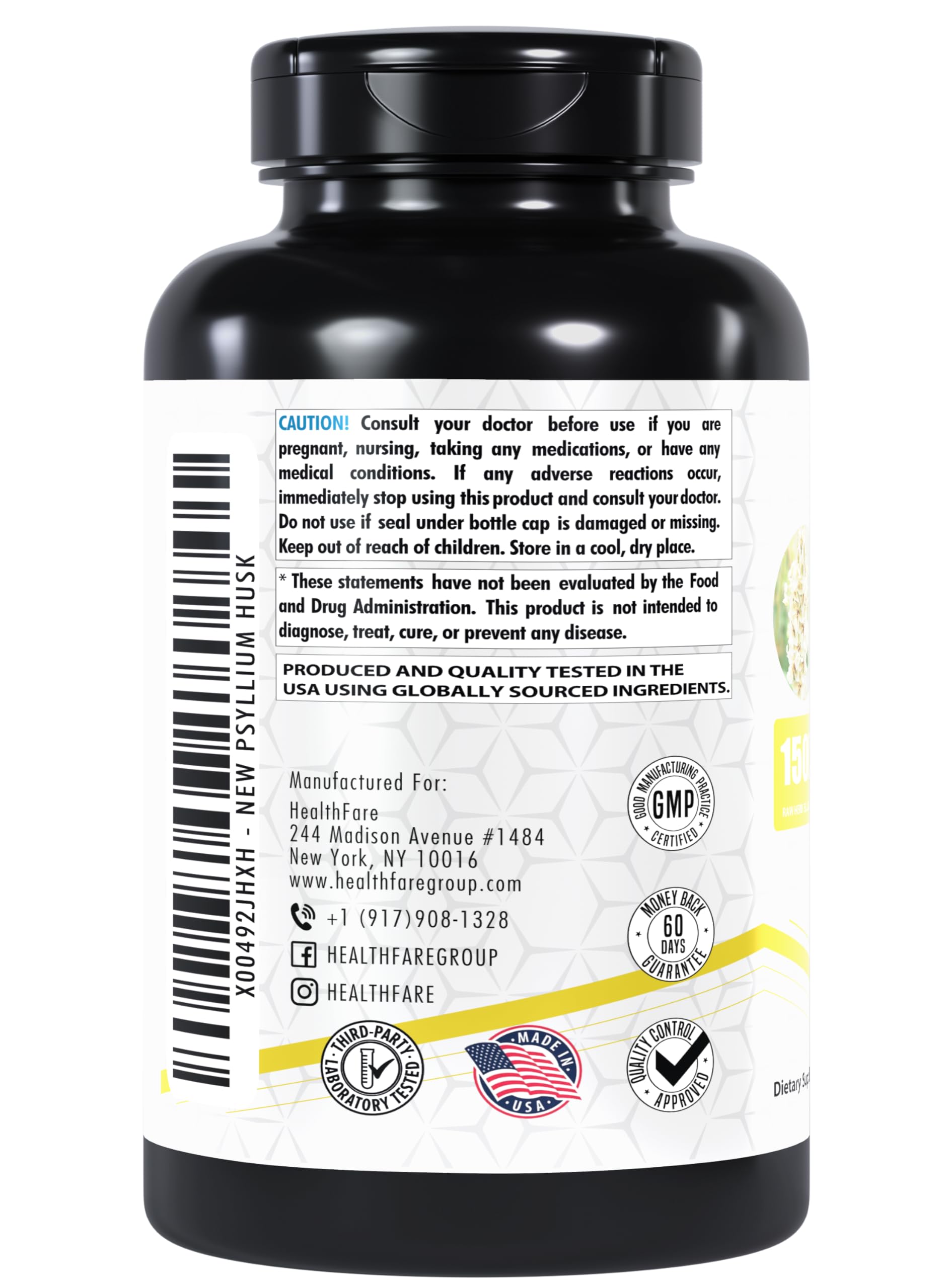 Healthfare capsules psyllium: routine quotidienne via fibre naturelle