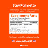 Healthfare Saw Palmetto étiquette: ingrédients et informations claires