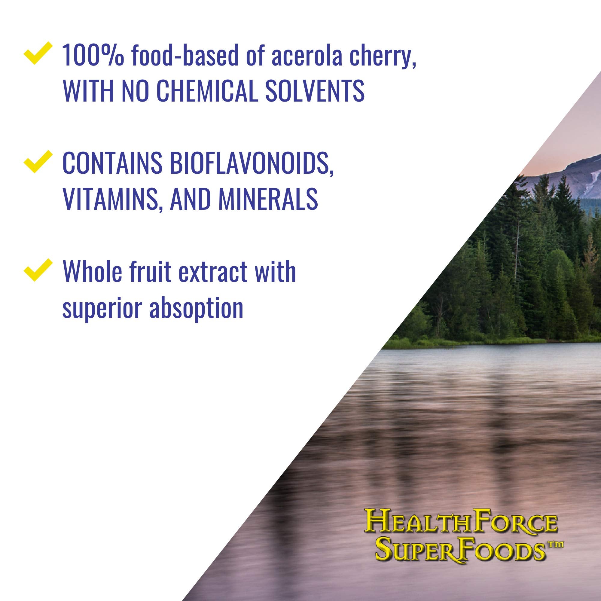Extraits d acerola dans HEALTHFORCE SUPERFOODS, douceur naturelle de vitamine C.
