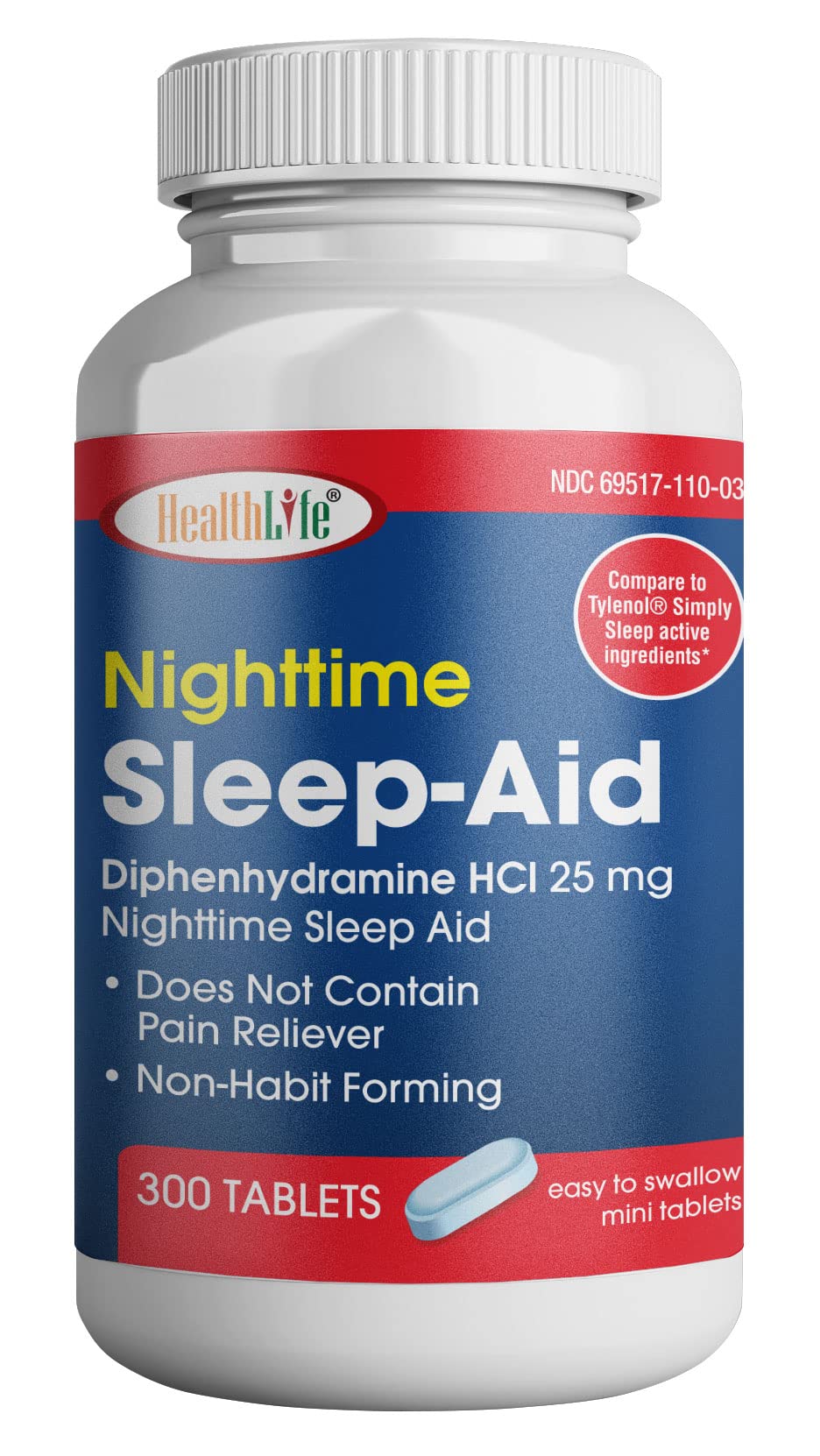 HealthLife caplets bleues pour un repos nocturne plus profond.
