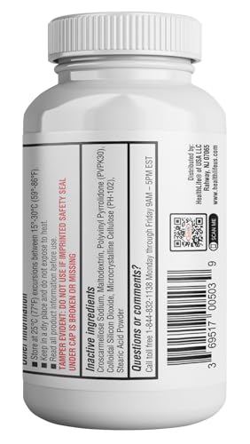 Étiquette HealthLife montrant les conseils d’utilisation et l’information produit.