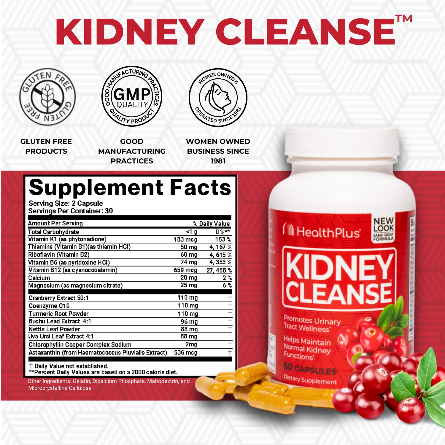 Health Plus Kidney Cleanse : capsules, faciles à intégrer dans une routine quotidienne.