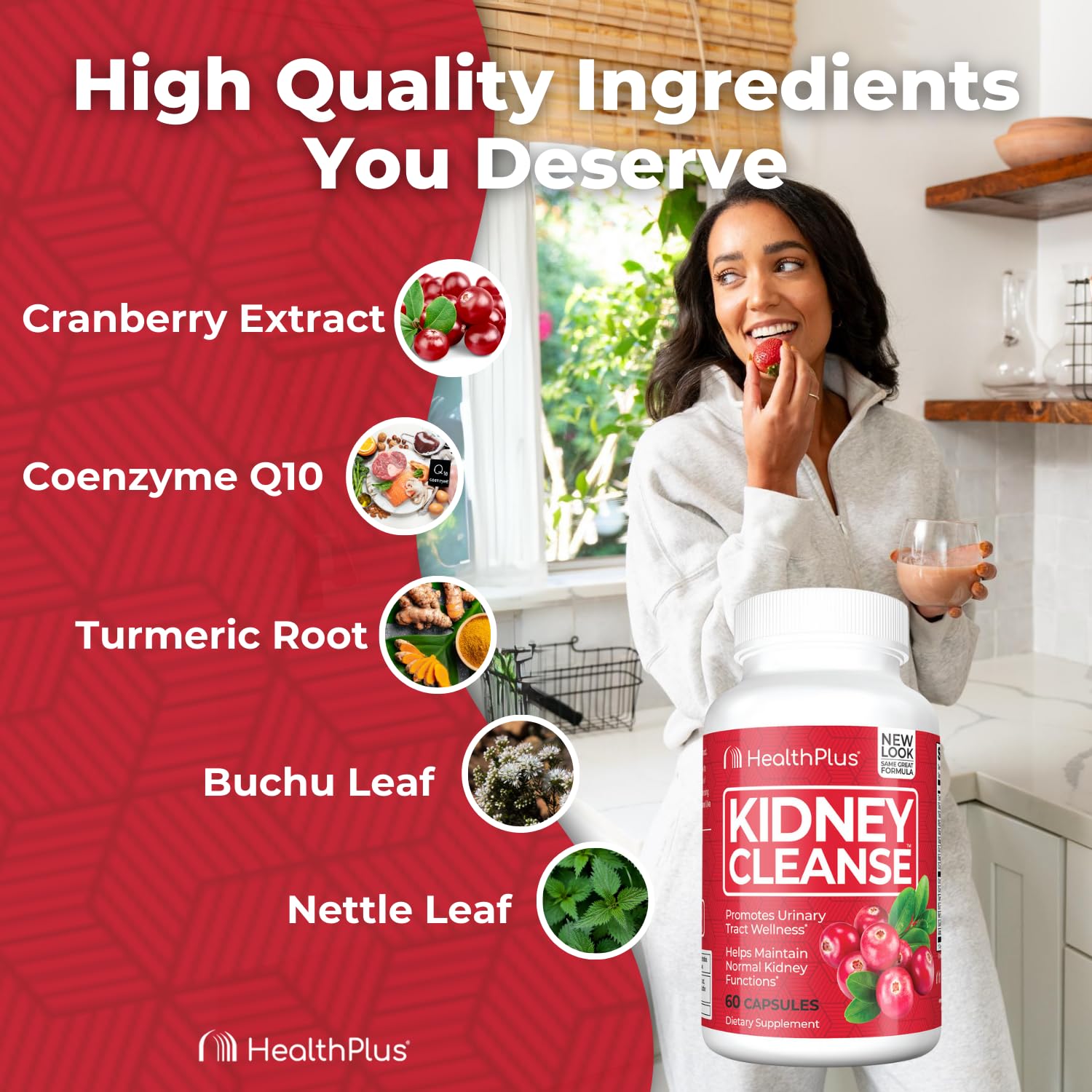 Extraits de busserole et buchu Health Plus Kidney Cleanse pour le soutien urinaire.