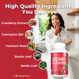 Extraits de busserole et buchu Health Plus Kidney Cleanse pour le soutien urinaire.