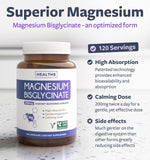 Healths Harmony bouteille magnésium bisglycinate: format pratique et végan quotidien.