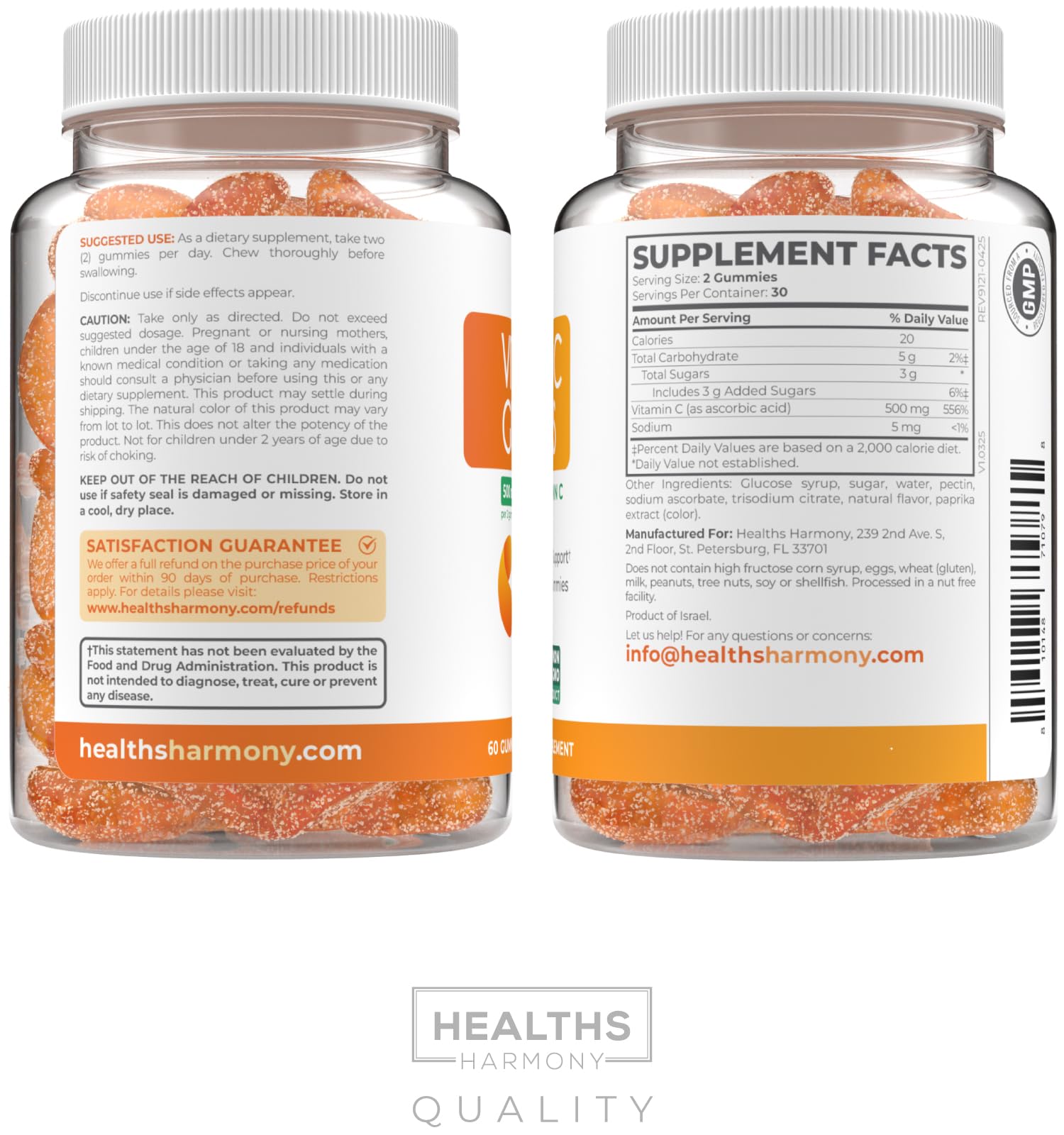 Healths Harmony emballage cgmp-certifie, garantie de qualité et sécurité.