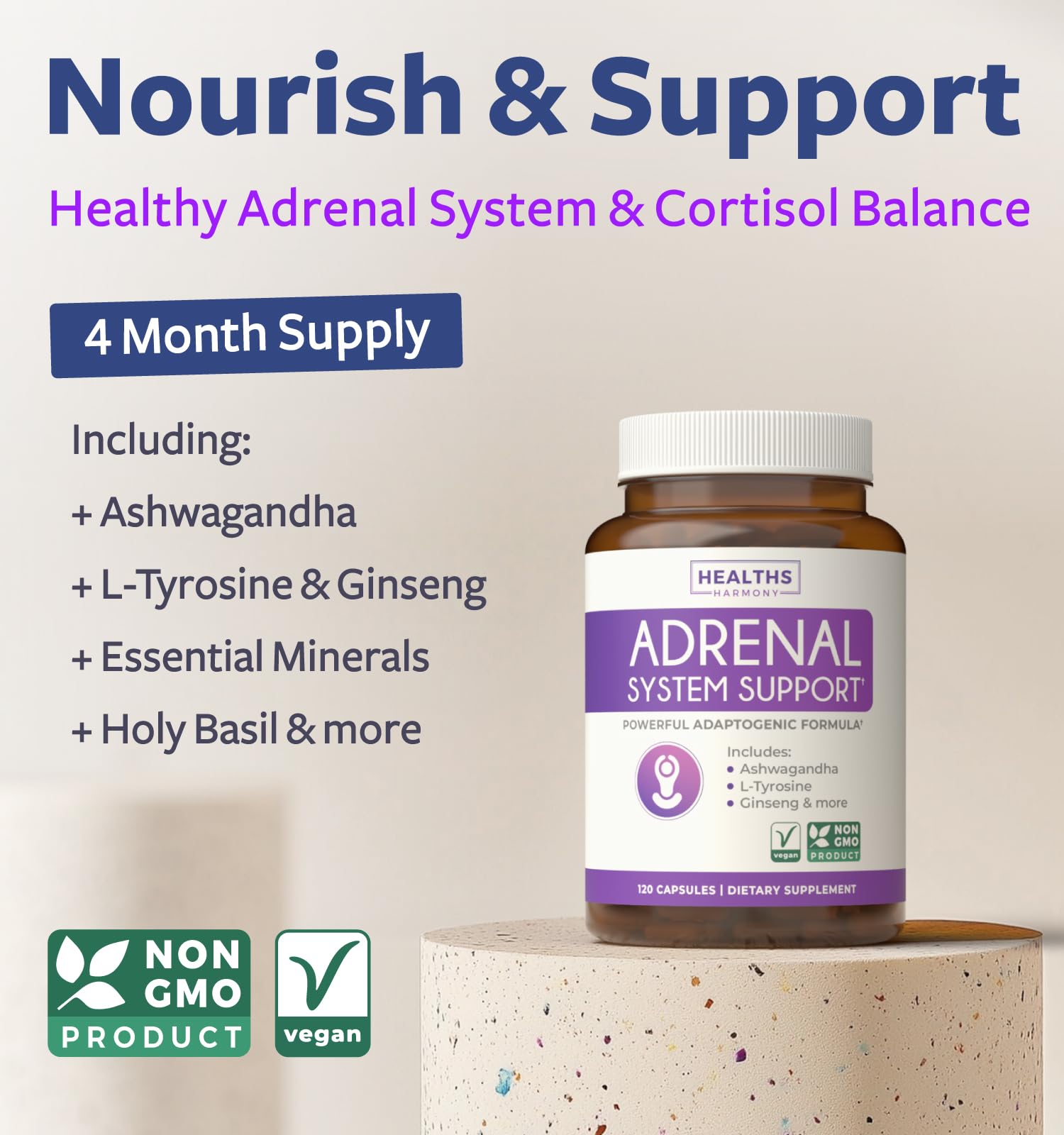 Healths Harmony gélules quotidiens: dosage pratique pour soutenir le cortisol naturellement.