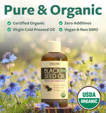 Healths Harmony huile nigelle etiquette-bio-usda, label biologique rassurant.