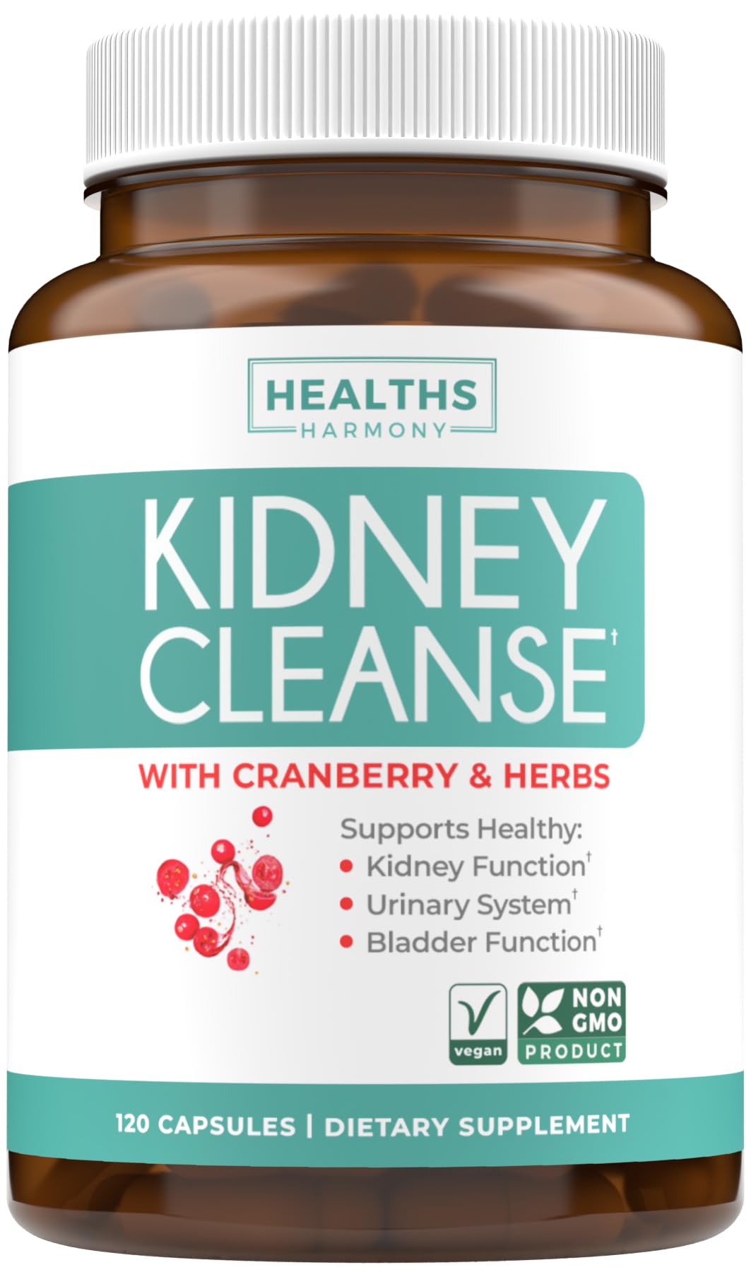 Healths Harmony Kidney Cleanse, bouteille, soutien rénal potentiel au quotidien.