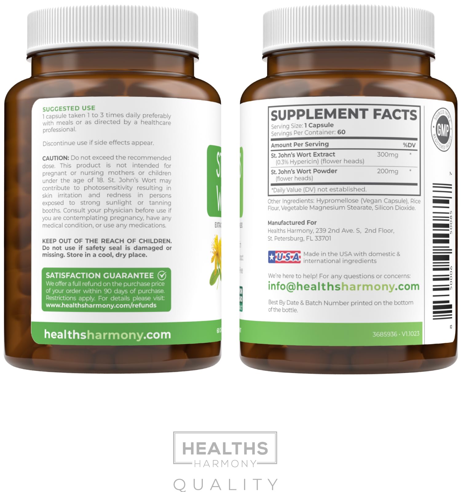 Healths Harmony Millepertuis – capsule vegan, sans goût désagréable, utilisation simple.