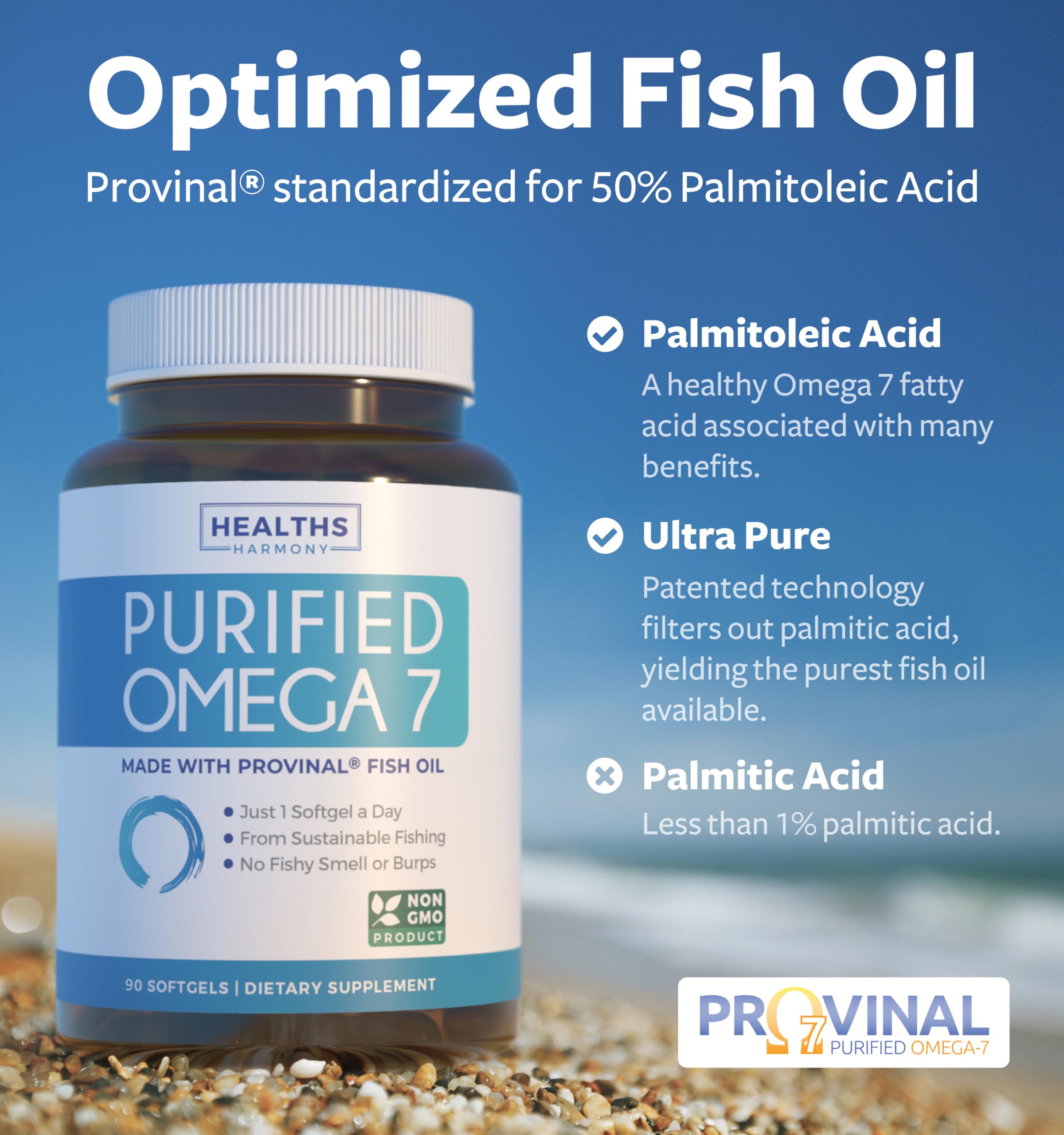 Healths Harmony Omega 7 – Gélules faciles à avaler pour votre routine journalière.