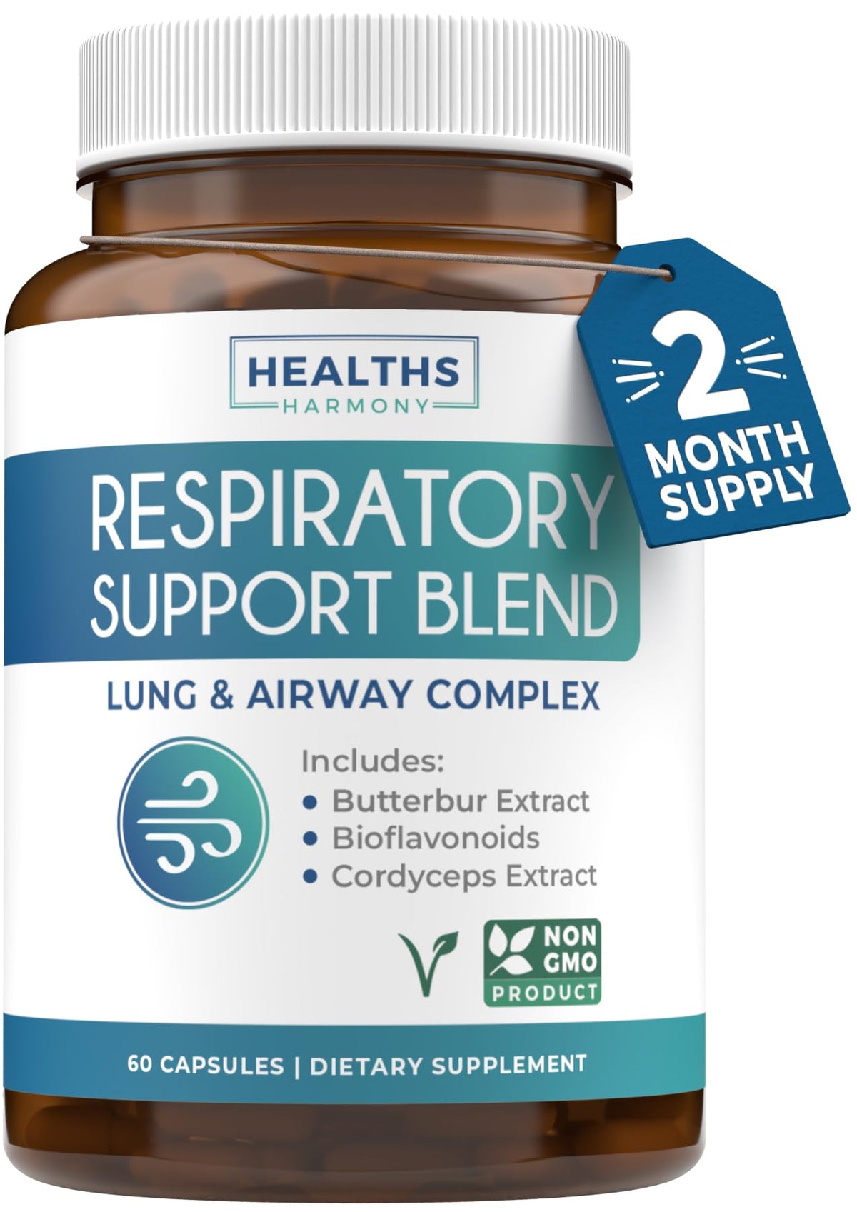 Healths Harmony Respiration – bouteille du complément pour soutenir les poumons