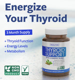 Healths Harmony Soutien Thyroid – vue de la bouteille de 180 capsules pratique pour 90 jours.
