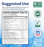Healths Harmony Soutien Thyroid – tableau nutritionnel et liste des ingrédients visibles.