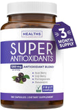 Healths Harmony Super Antioxydants : bouteille, soutien immunitaire potentiel et énergie durable.