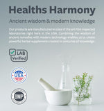 Healths Harmony Super Antioxydants : tableau d'ingrédients naturels et sources fiables.
