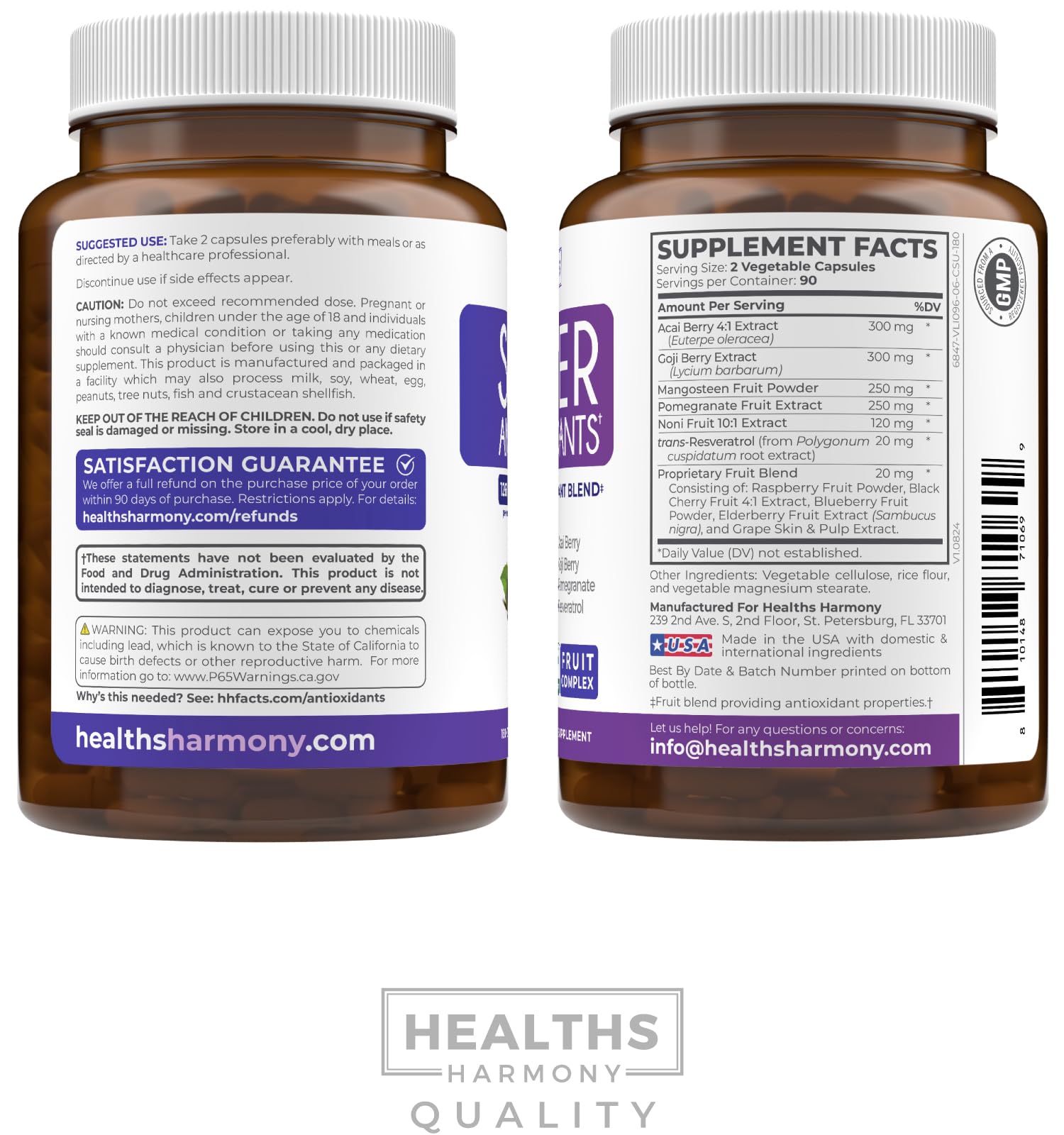 Healths Harmony Super Antioxydants : texture douce et gélule facile à avaler.