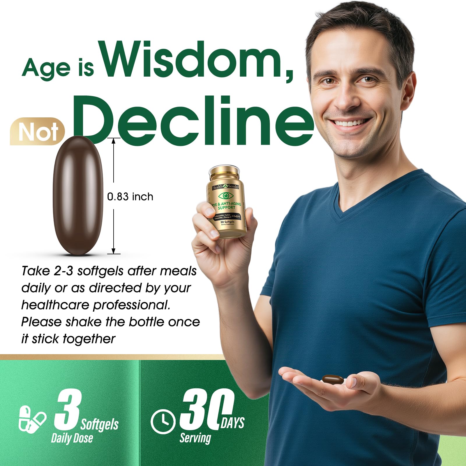 HealthSender coenzyme Q10 resveratrol astaxanthine — Antioxydants pour vitalité oculaire et peau.