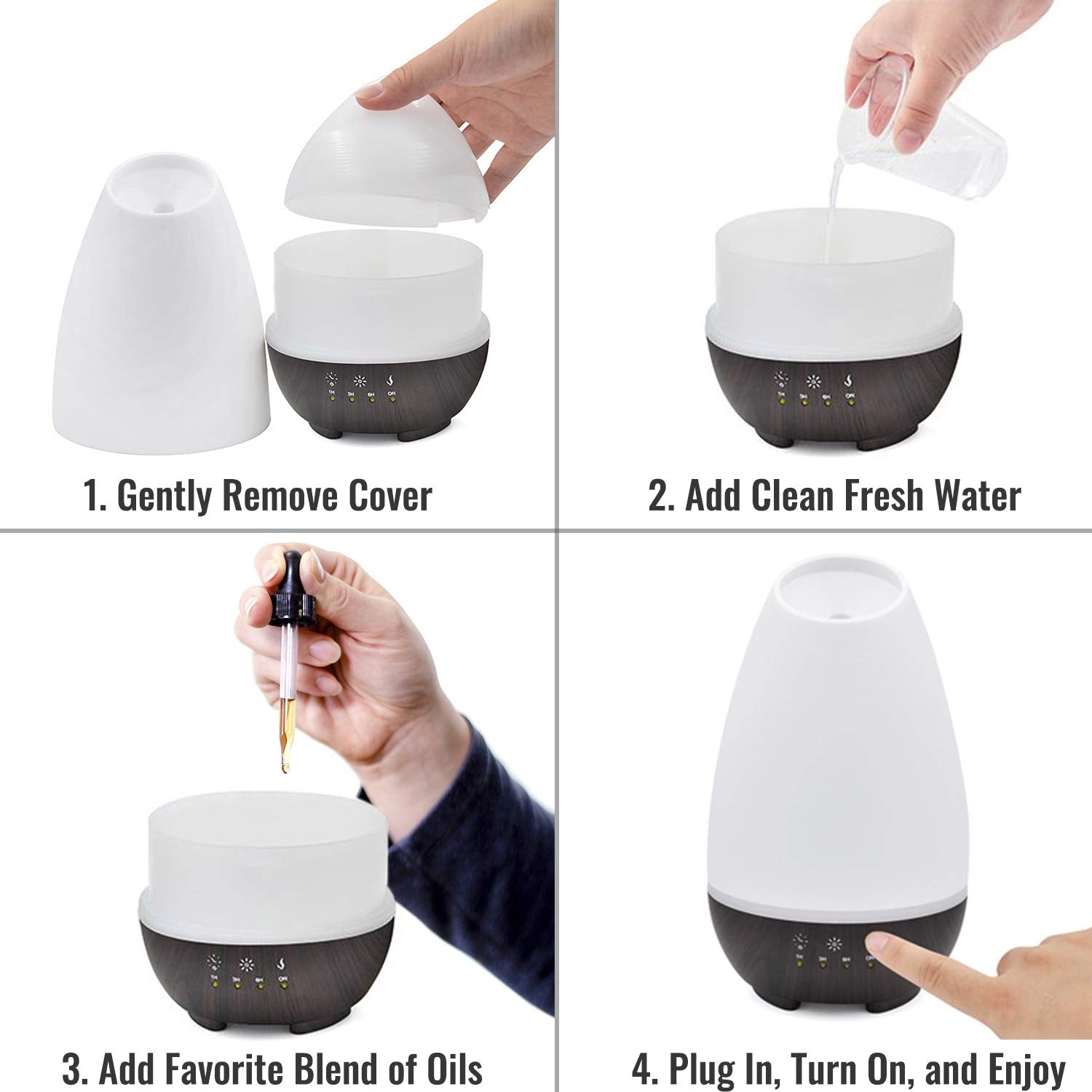 Base en bois design moderne du diffuseur HealthSmart