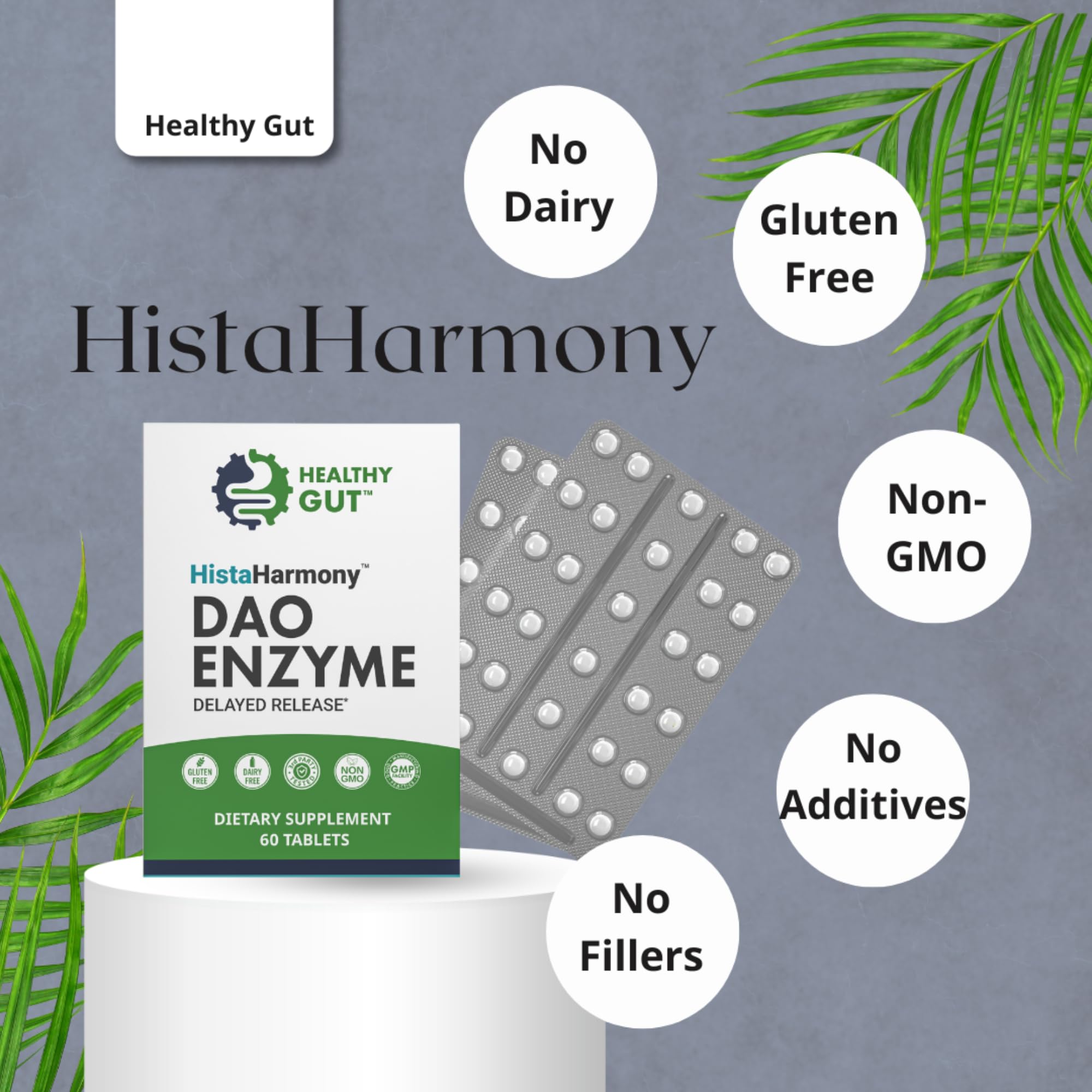 Healthy Gut HistaHarmony diamine oxydase 30000 HDU, action rapide après repas.