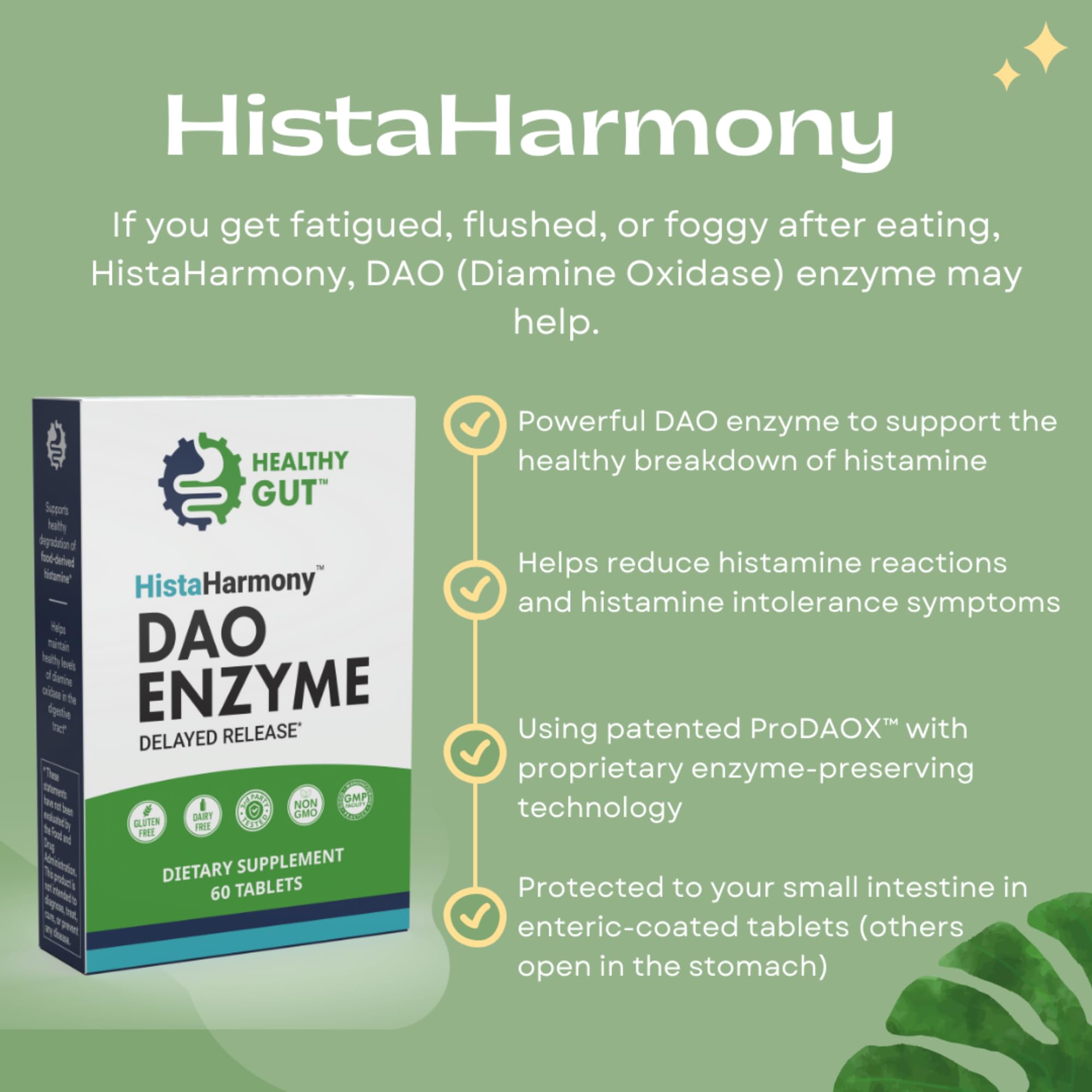 Healthy Gut HistaHarmony technologie ProDAOX améliore l'activité enzymatique.