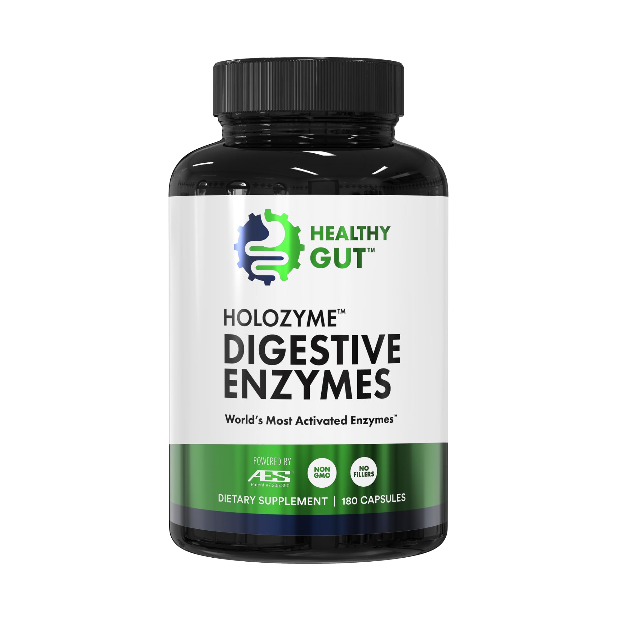 Healthy Gut HoloZyme Max - Bouteille visible, soutien digestif potentiel après repas