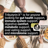 Healthy Gut Tributyrin-X: boite de 90 gelules pour une utilisation durable.