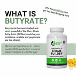 Healthy Gut Tributyrin-X: etiquette sans additifs et sans gluten pour une approche propre.