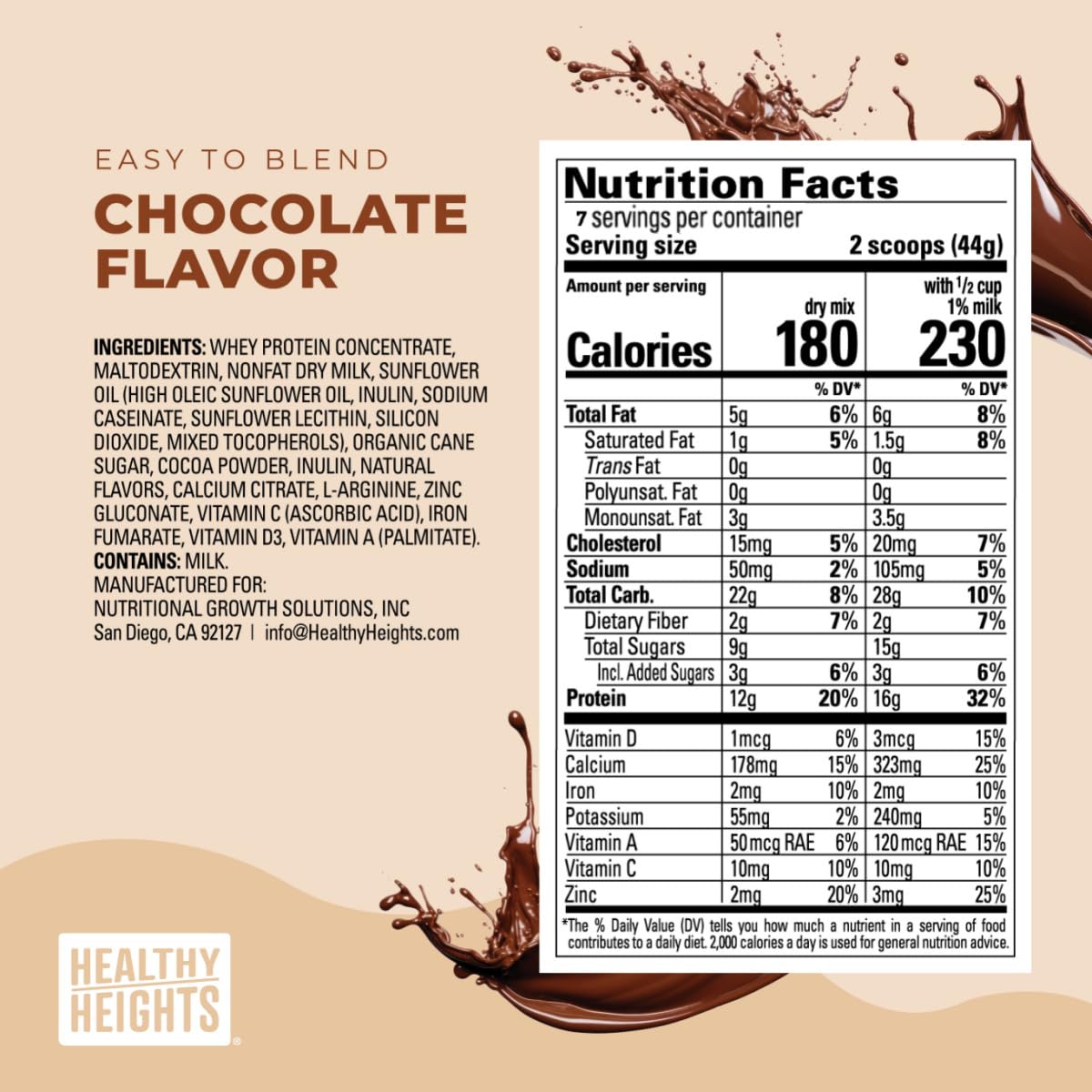 Healthy Heights gouter rapide protéine enfant chocolat pratique