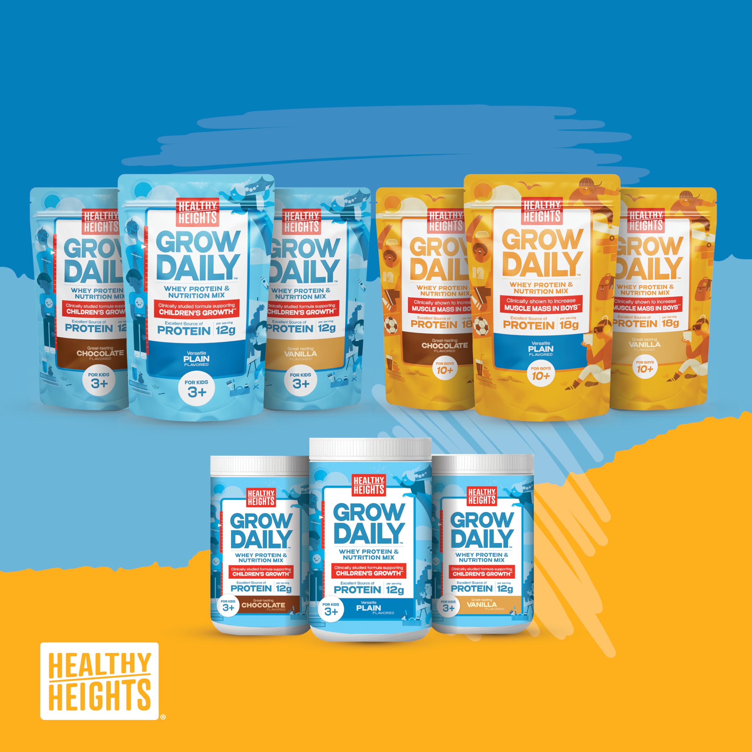 Healthy Heights Grow Daily: boisson-protéinée prête à consommer après l'effort léger.