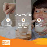 Healthy Heights Grow Daily: présentation-produit en rayon protéine pour enfants.