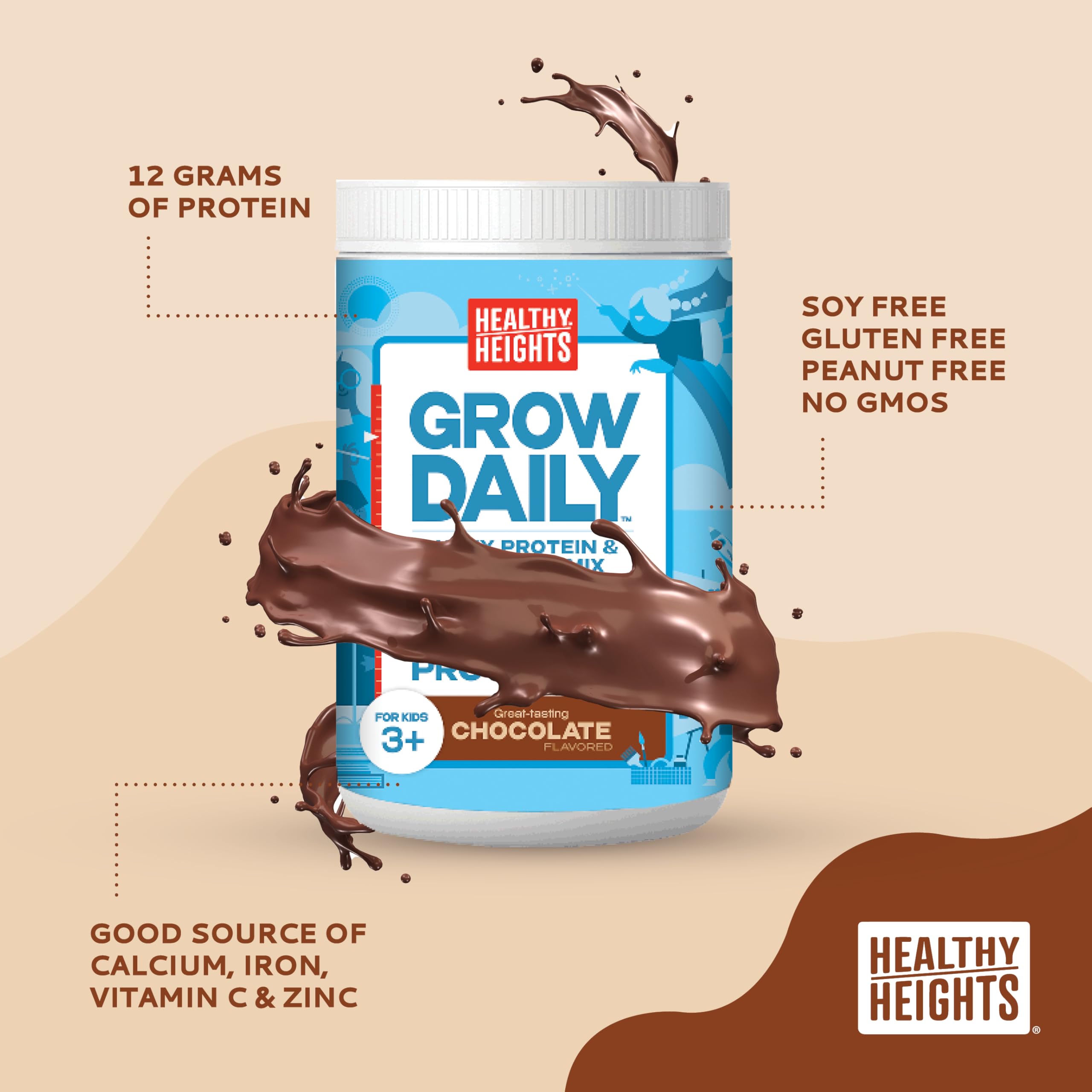 Healthy Heights verre lait protéine enfant chocolat dégustation veloutée