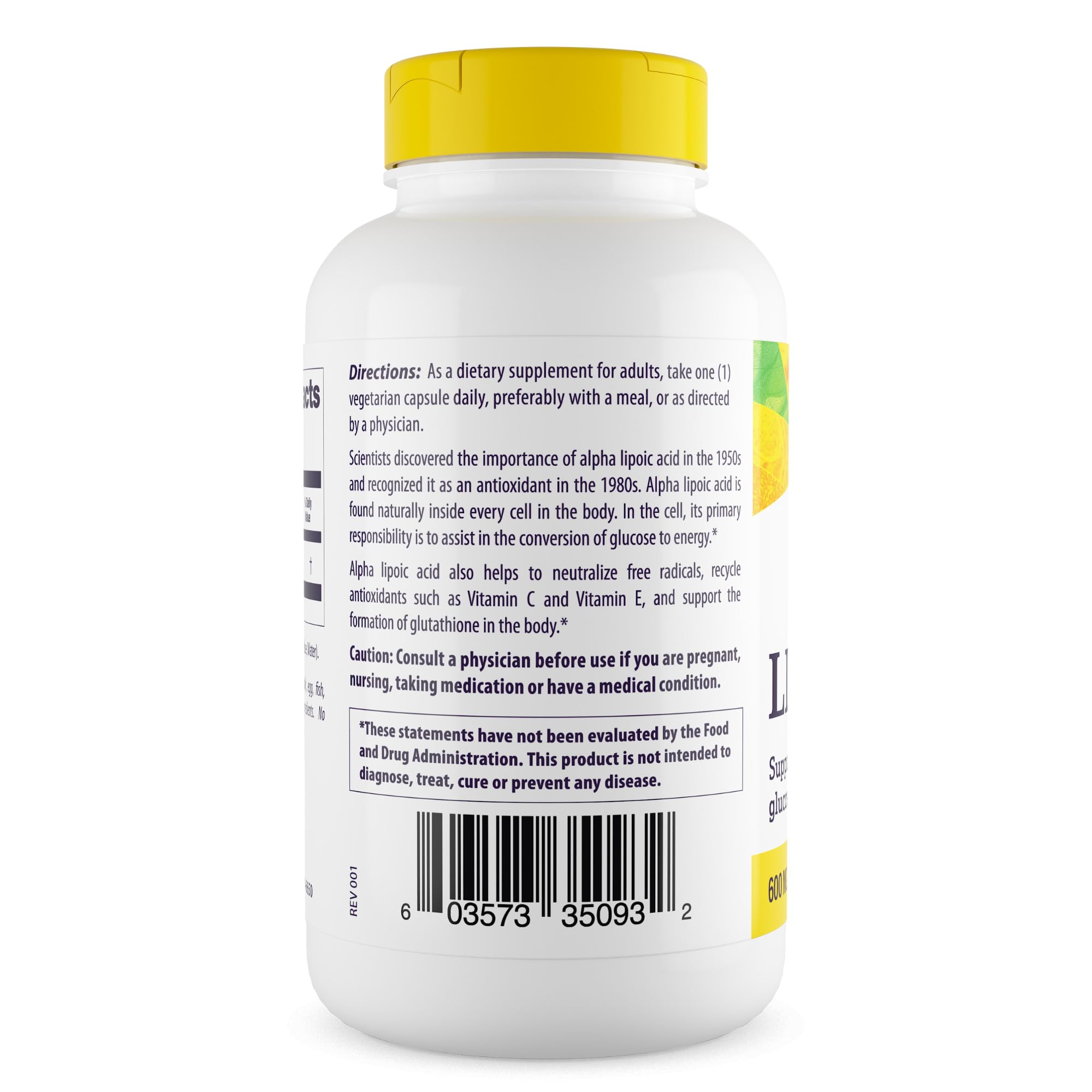Healthy Origins Acide Alpha Lipoïque 600 mg – capsules végétariennes faciles à avaler et utilisées au quotidien.