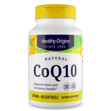Healthy Origins CoQ10: bouteille affichant 60 gélules et étiquette lisible.
