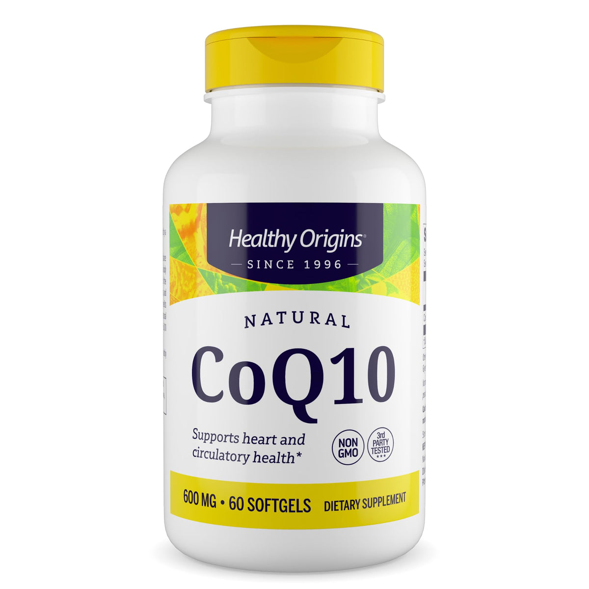 Healthy Origins CoQ10 – Bouteille de gélules pratique pour soutenir l'énergie.