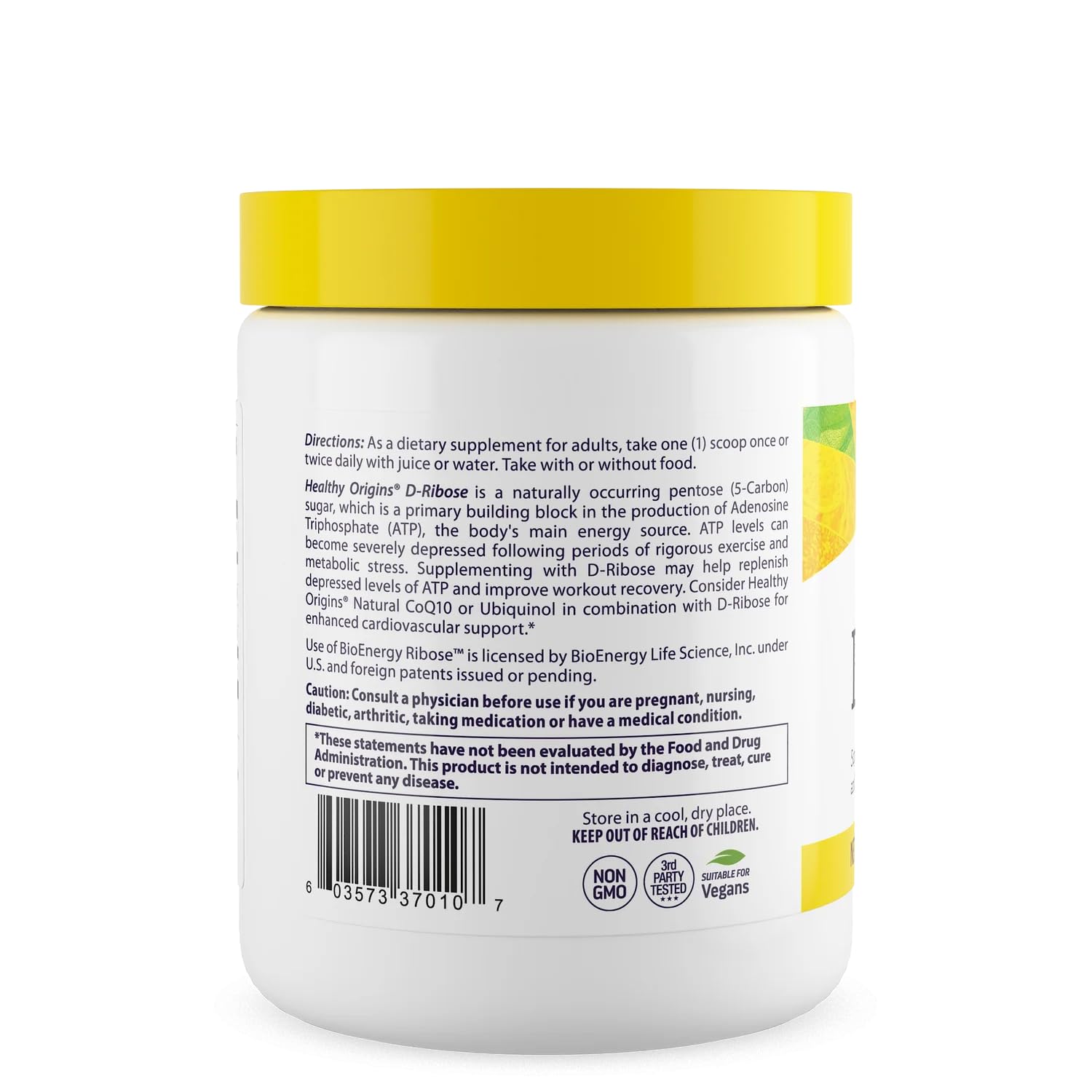 Healthy Origins D-Ribose Poudre – dose journalier, soutien potentiel à l'énergie