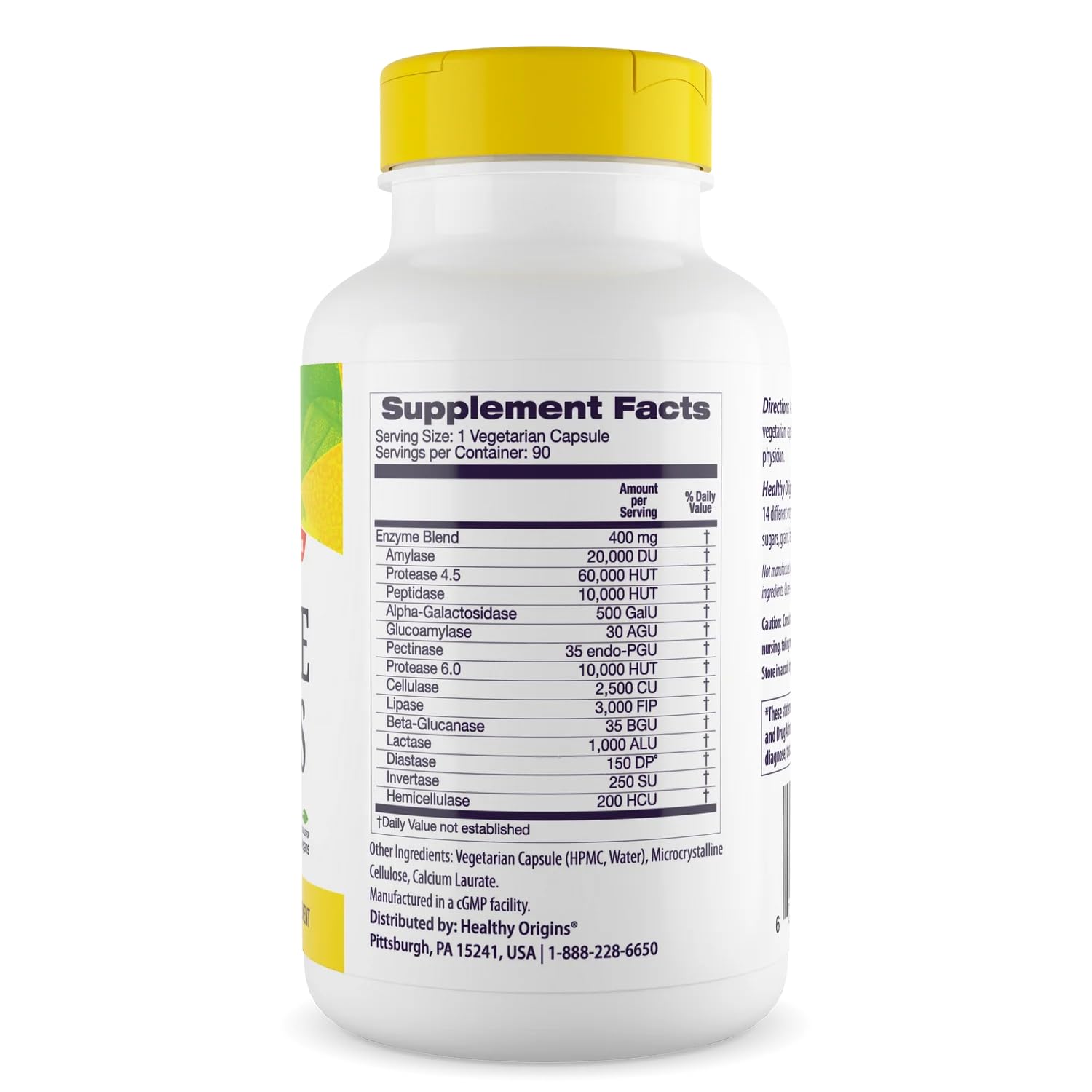 Healthy Origins Digestive Enzymes – capsules faciles à prendre, aide potentielle à la digestion après repas riches
