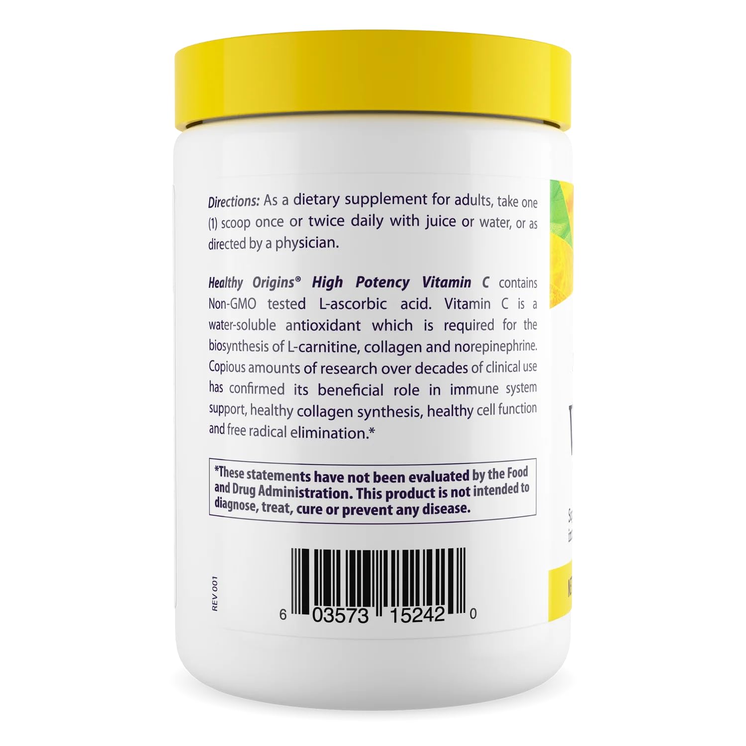 Doseur-poudre vitamine C Healthy Origins pour dosage précis et pratique.