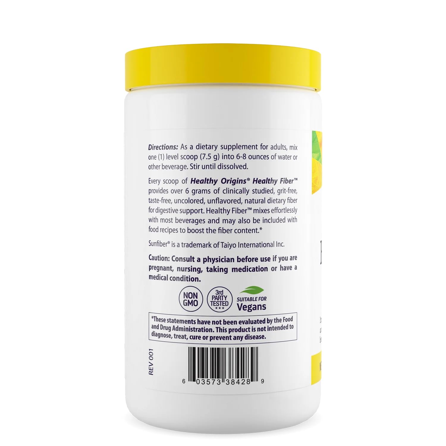Healthy Origins Healthy Fiber – dose mesurée facilitant l'ajout quotidien