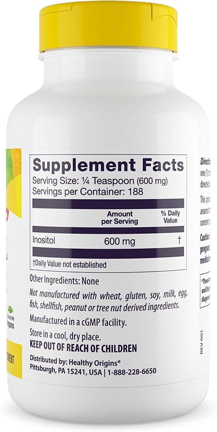 Healthy Origins Inositol Poudre - doseur: mesure précise pour un apport régulier.