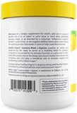 Healthy Origins L-Arginine, étiquette lisible mettant en avant sans gluten.