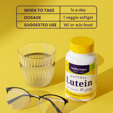 Healthy Origins Lutein 20 mg – Tableau nutrition, informations utiles en un coup d'œil.