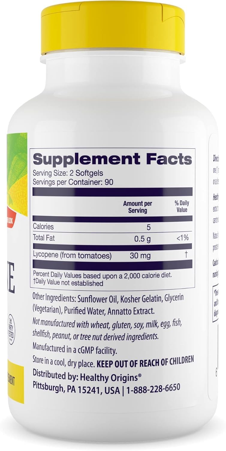 Healthy Origins Lycopène gélules molles – capsules faciles à avaler, intégrées à la routine santé.