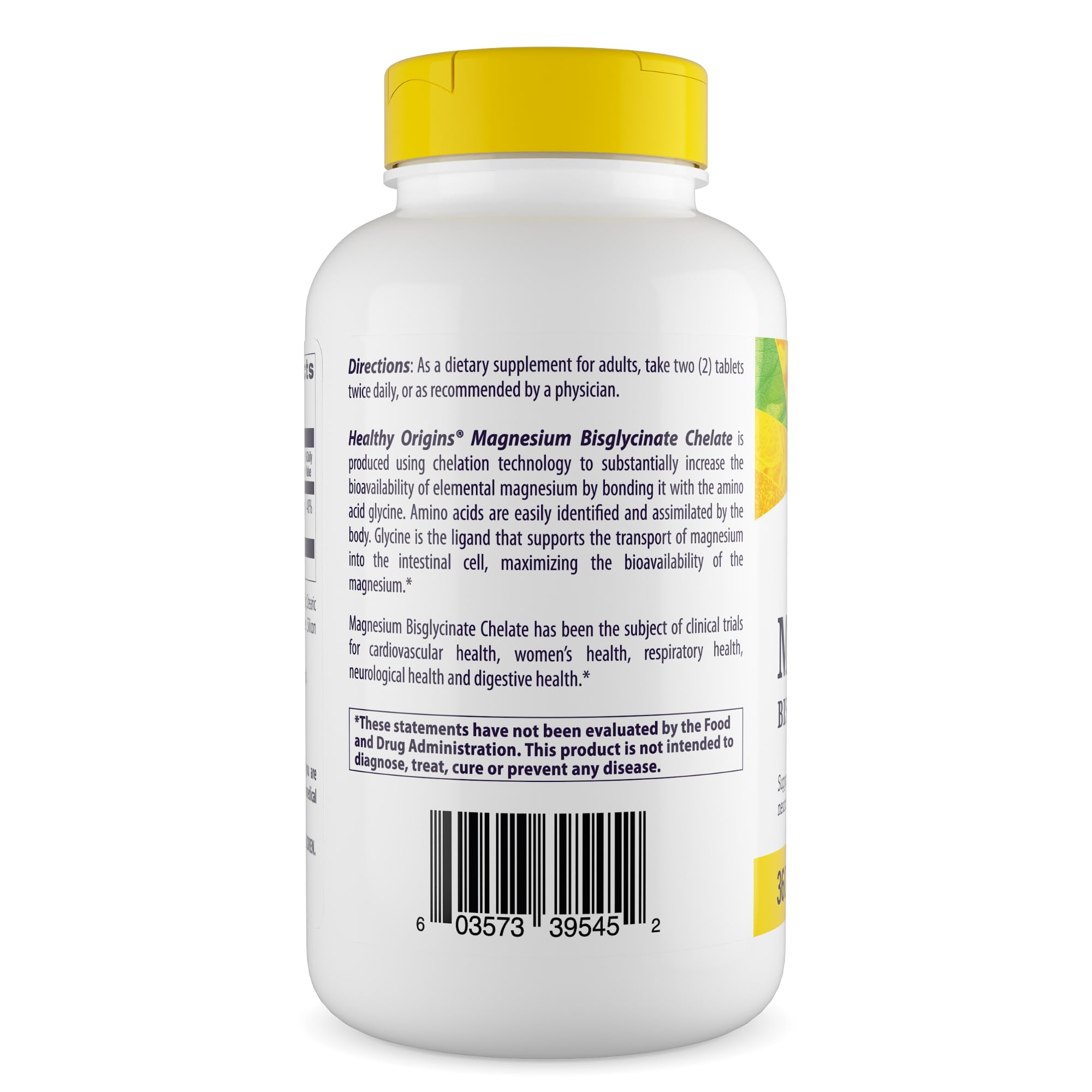 Healthy Origins Magnésium Bisglycinate Chelate – Tablettes: absorption élevée pour routine quotidienne.