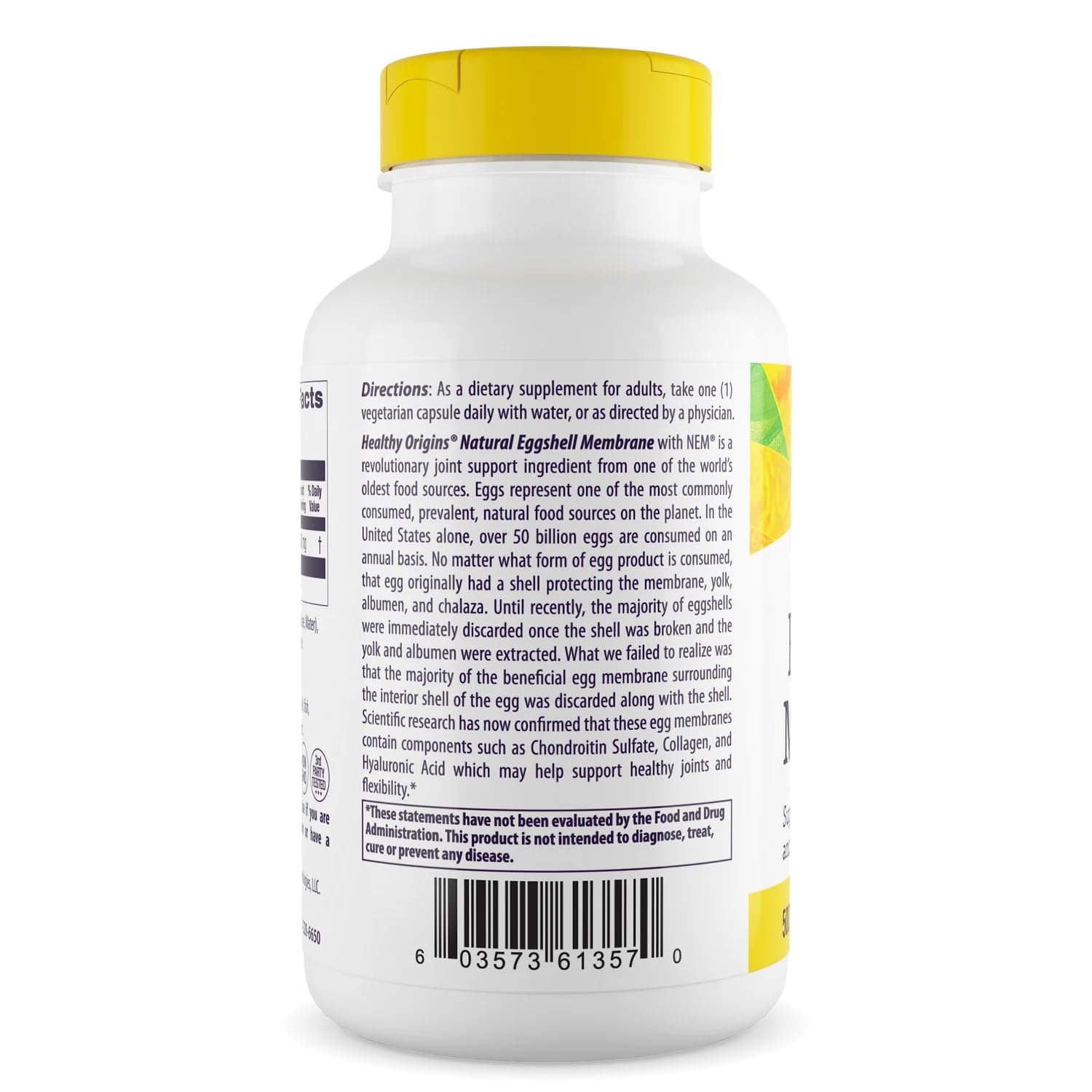Healthy Origins membrane oeuf etiquette claire, informations produit et dosage pratiques