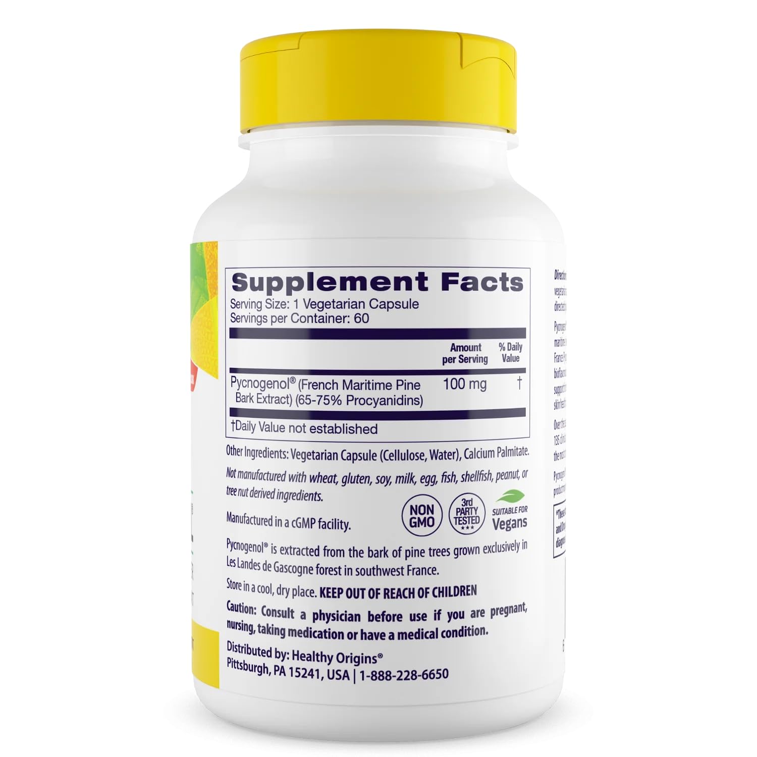 Healthy Origins Pycnogenol 100 mg - capsules: ingestion quotidienne facilitée.